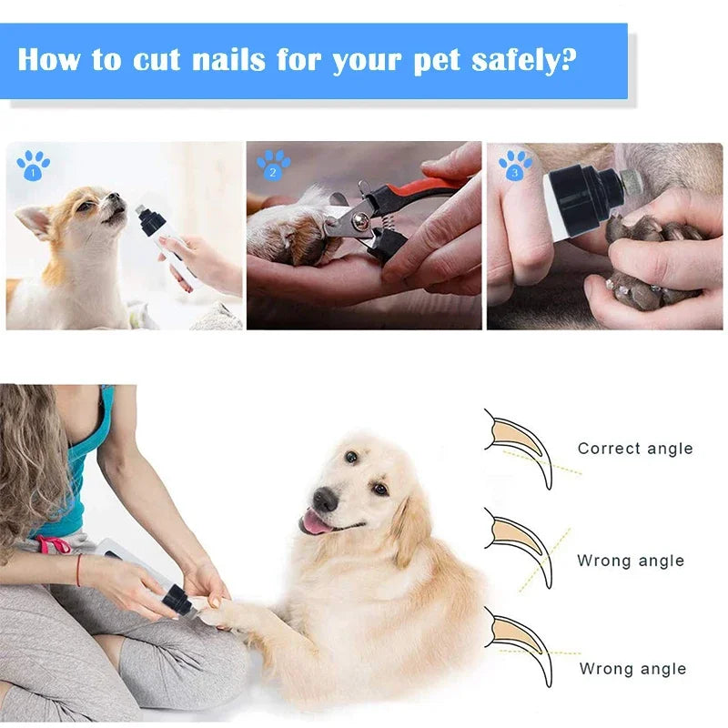 Rechargeable Quiet Electric Pet Nail Grinder Trimmer