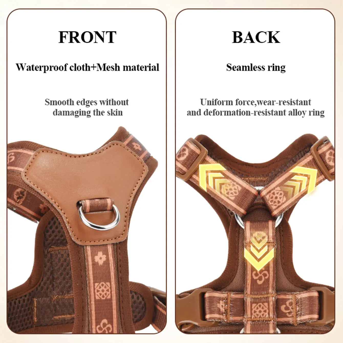 Classic Adjustable Dog Harness Durable Alloy Ring | PawJoyKwT