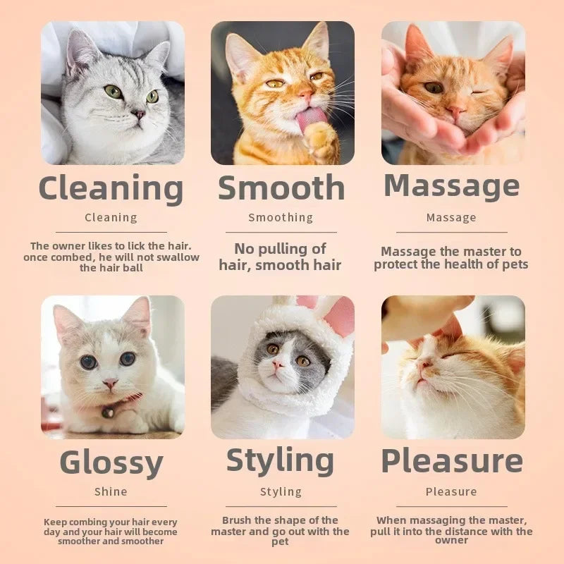 Non-Slip Pet Hair Removal Beauty Brush for Cats Dogs