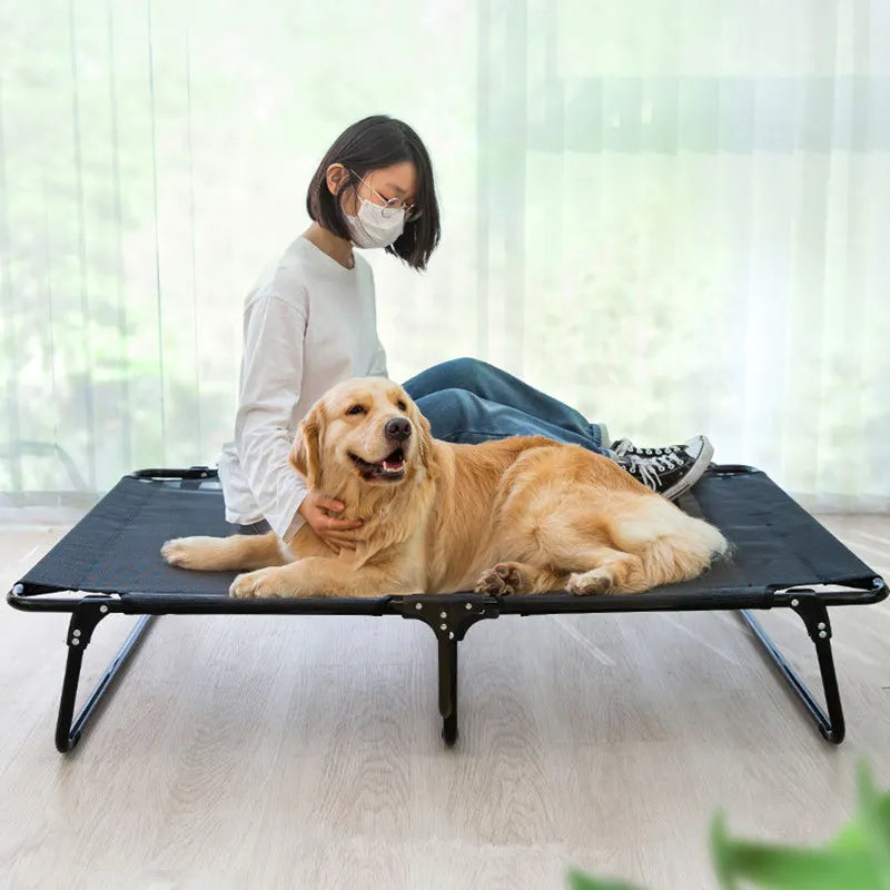 Foldable Chew-Proof Dog Bed for Large Dogs Camping