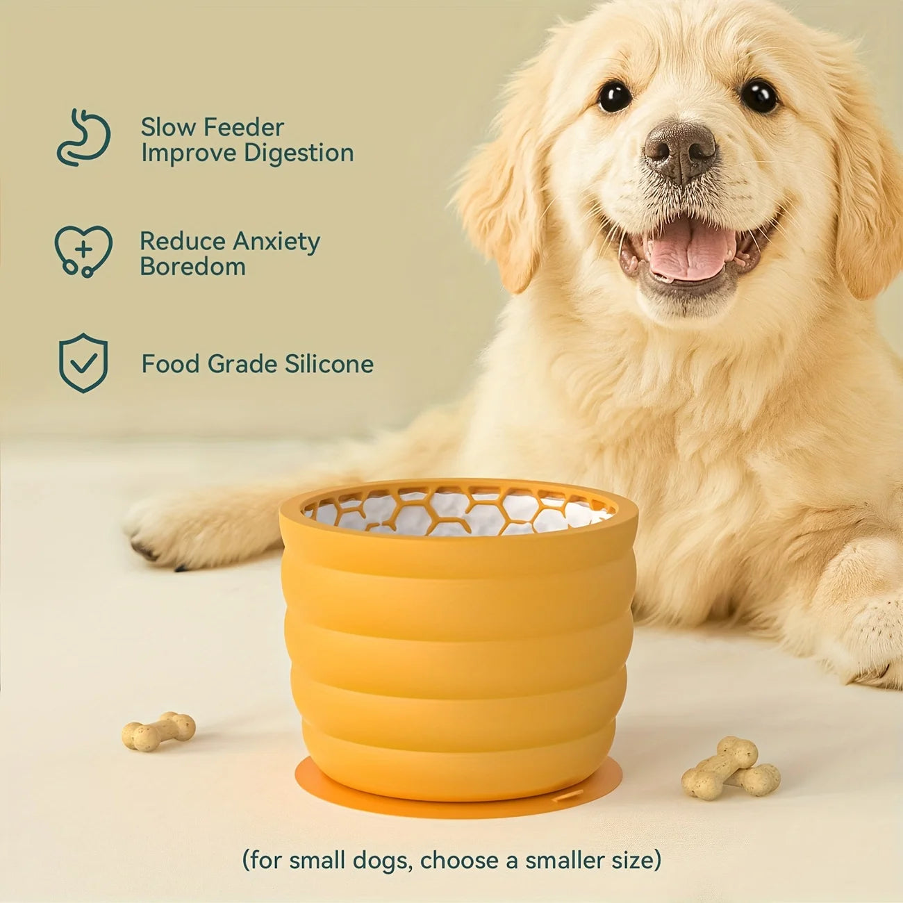 Silicone Slow Feeder Dog Bowl Suction Cup