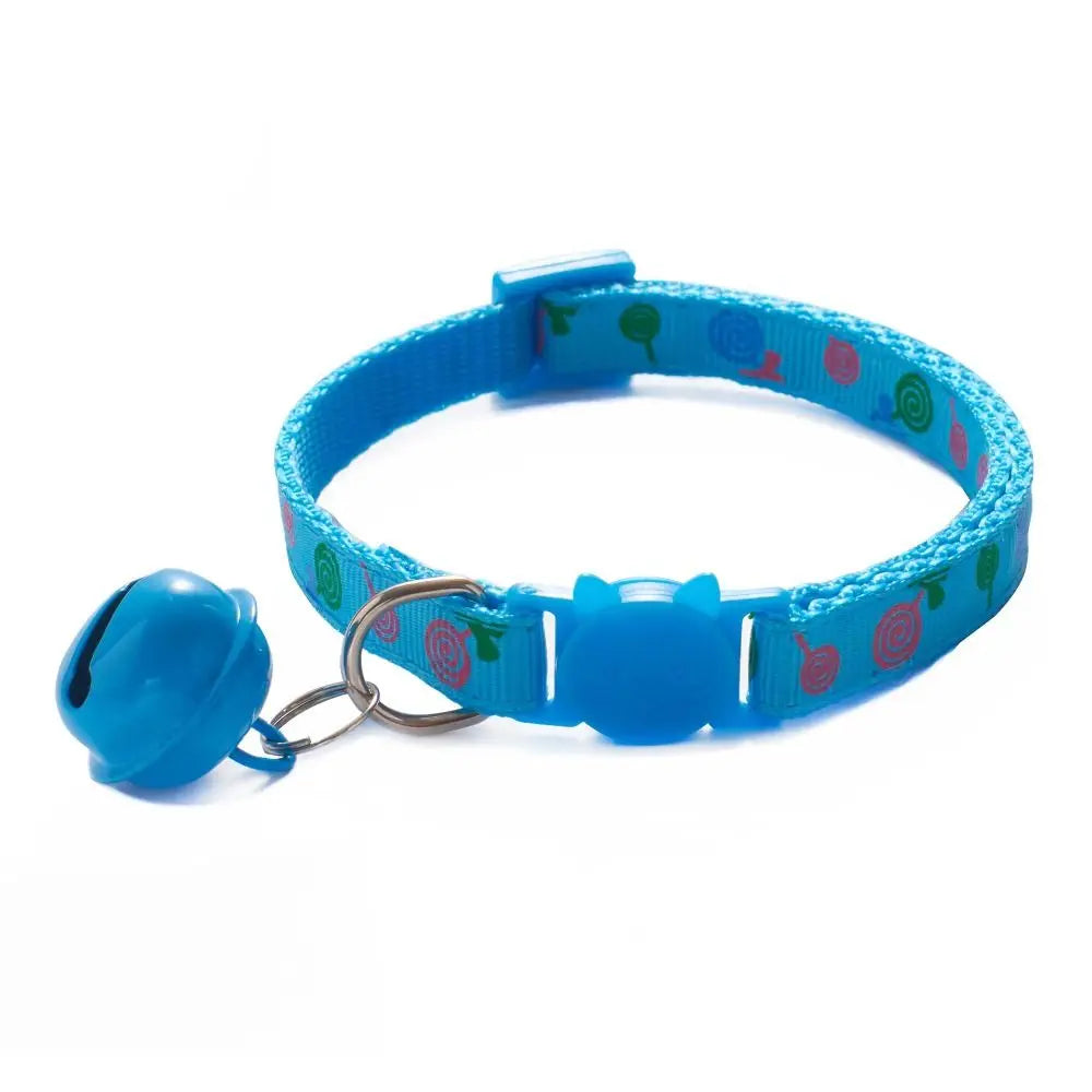 Cartoon Cat Collar Adjustable Kitten Necklace Bell Pendant