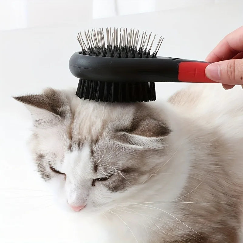 Double-Sided Dog Grooming Brush Pin Comb Shedding Dirt Removal