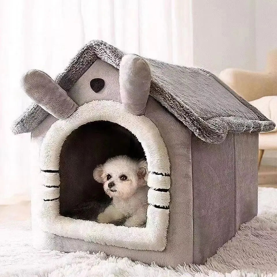 Indoor Pet Tent Bed – Warm Washable Cat & Dog House