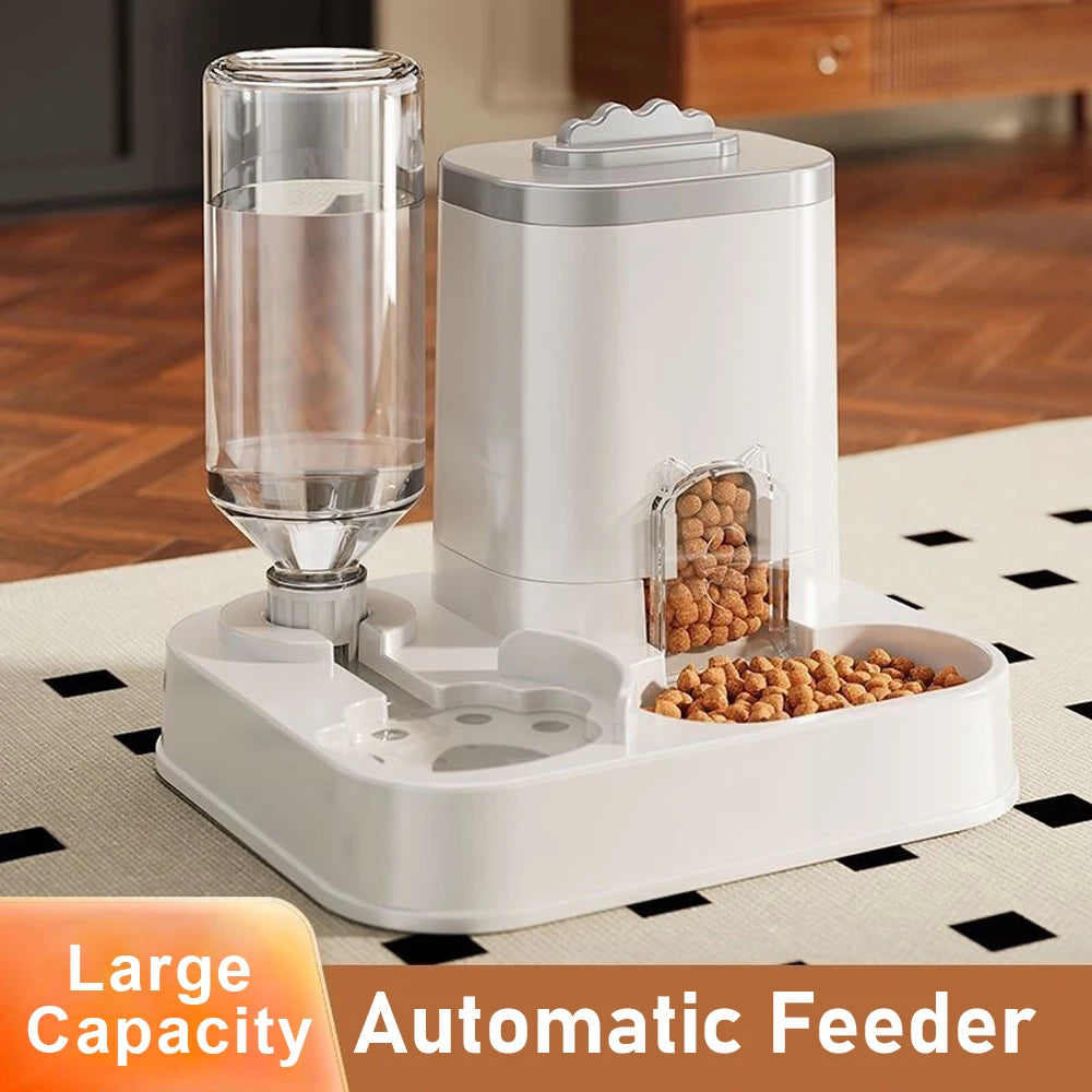 Gravity Auto Pet Feeder Water Dispenser Bowl Cats Dogs