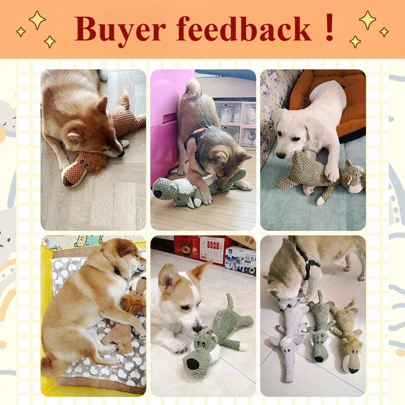 Durable Plush Squeaky Chew Toy for Large Dogs Molar Fun