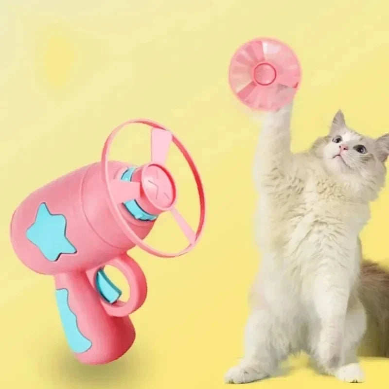 Mini Flying Disc Shooting Toy for Cats | PawJoyKwT