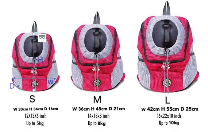 Double Shoulder Mesh Backpack Carrier for Cats Dogs