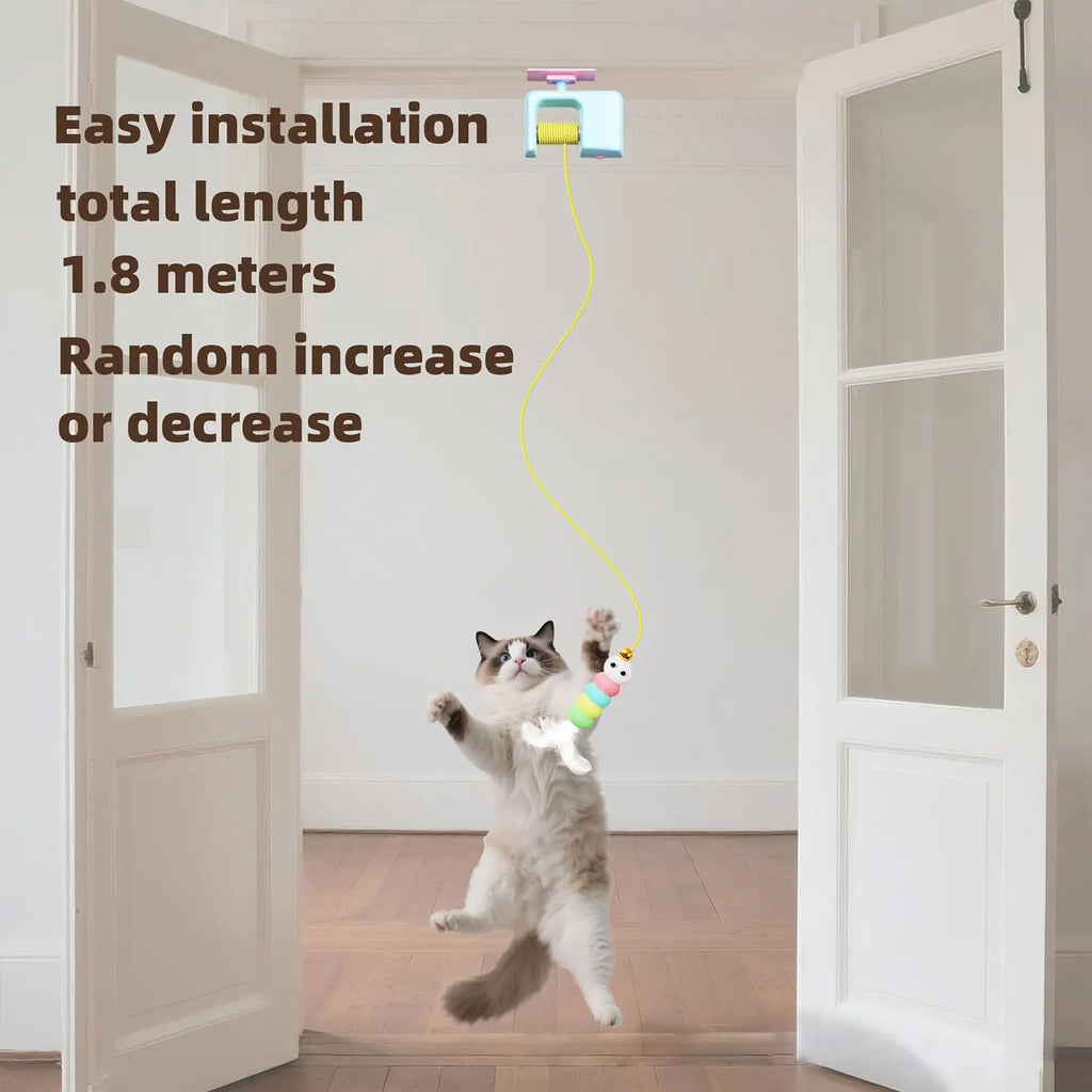 Caterpillar & Bird Self-Play Hanging Toy for Cats | PawJoyKwT