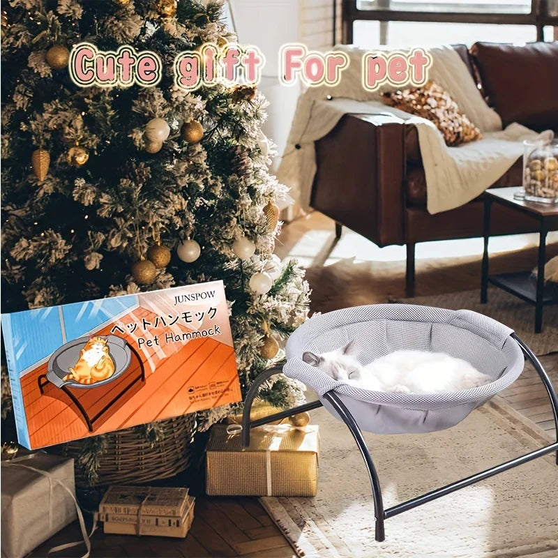 Free-Standing Cat Hammock Bed Detachable Breathable Indoor Pet Sleeping
