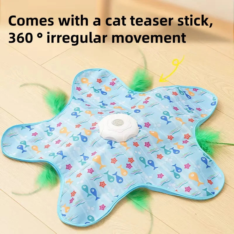 Automatic Rotating Feather Wheel Teaser for Cats | PawJoyKwT