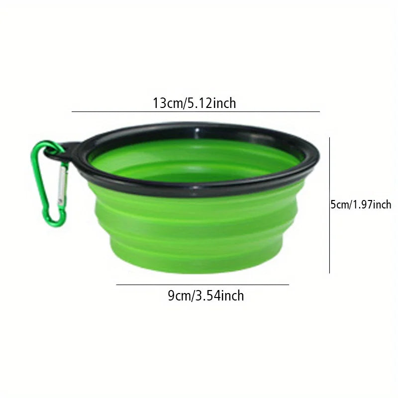 Portable Foldable Silicone Dog Travel Bowl for Outdoor Use