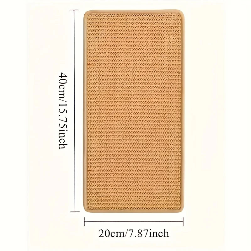 Wall-Mounted Sisal Cat Scratcher Mat - Durable Scratch Pad for Indoor Cats