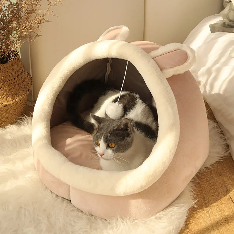 Deep Sleep Cat Bed – Foldable Washable Cave Nest
