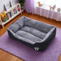 Black Plush Dog Bed Non-Slip Bite-Resistant Sleeping Mat Dogs