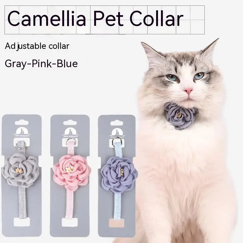 Camellia Flower Cat Collar Cute Princess Birthday Adjustable