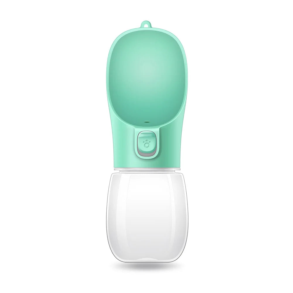 Mint portable leakproof dog water bottle with open lid and one-touch button