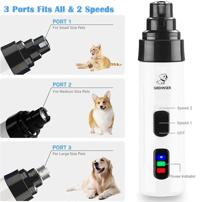 Rechargeable Quiet Electric Pet Nail Grinder Trimmer