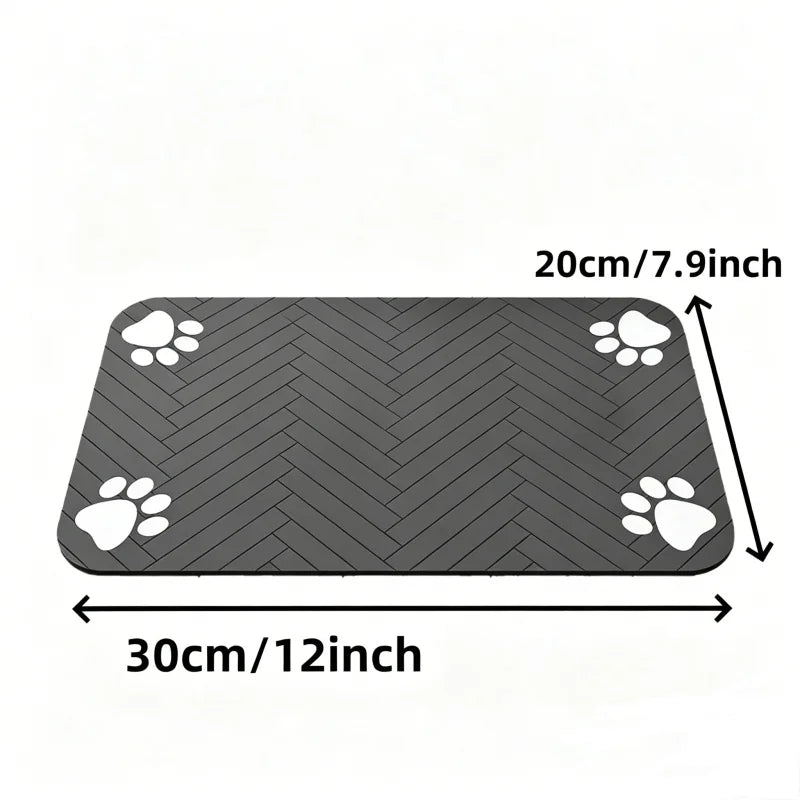Absorbent Pet Placemat Waterproof Rubber Backing Quick Dry