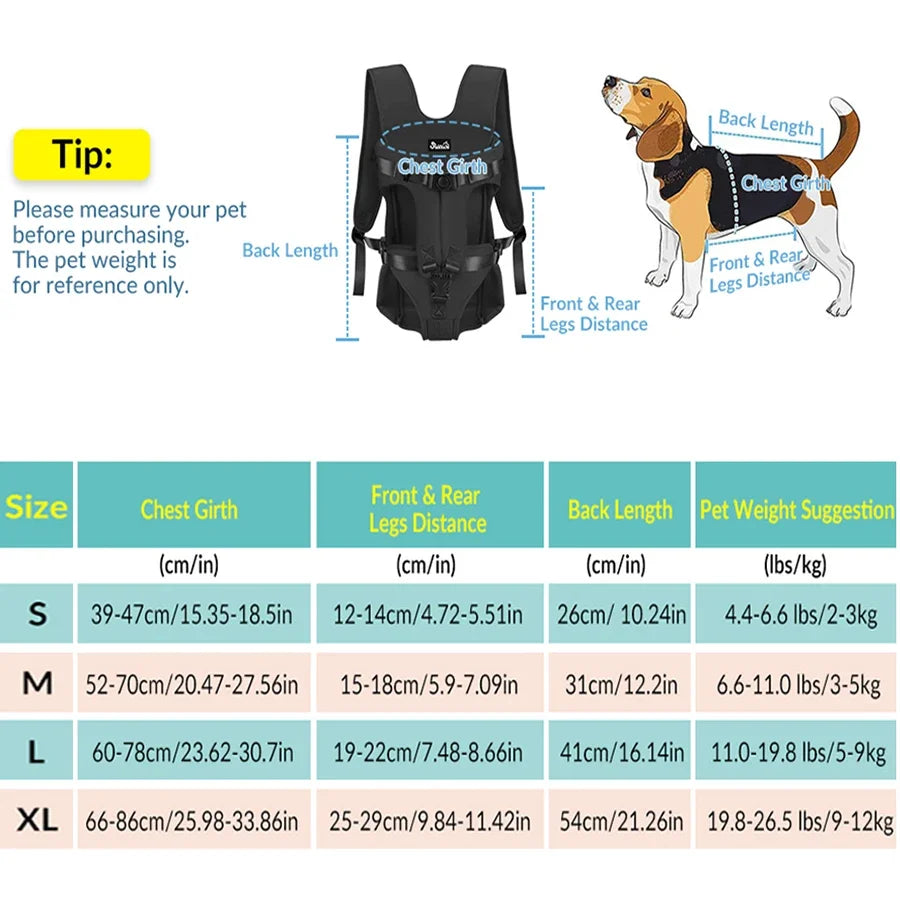 Front Travel Dog Bag Carrier for Bulldog Puppy