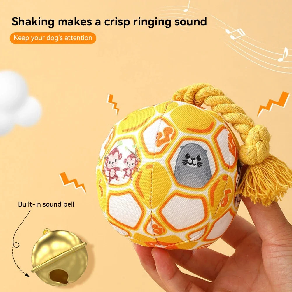 Soft Elastic Soccer Giggle Ball Cotton Rope Toy Large Dogs