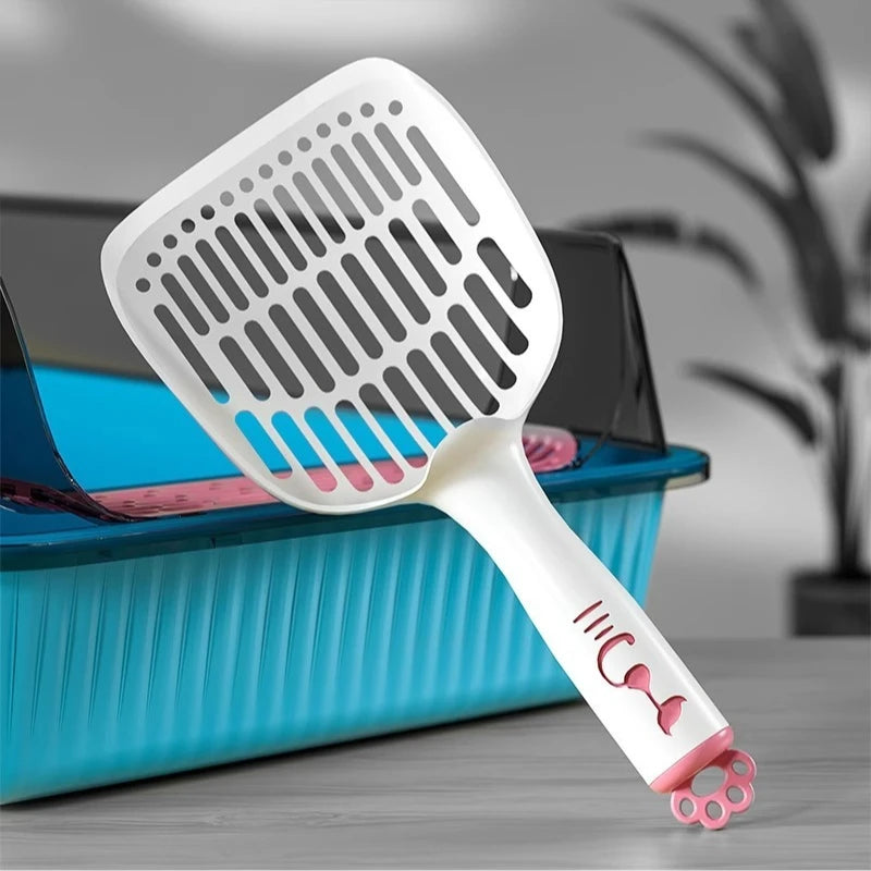 Cat Litter Shovel Grid Urine Sifter Long Handle Cleaning Tool