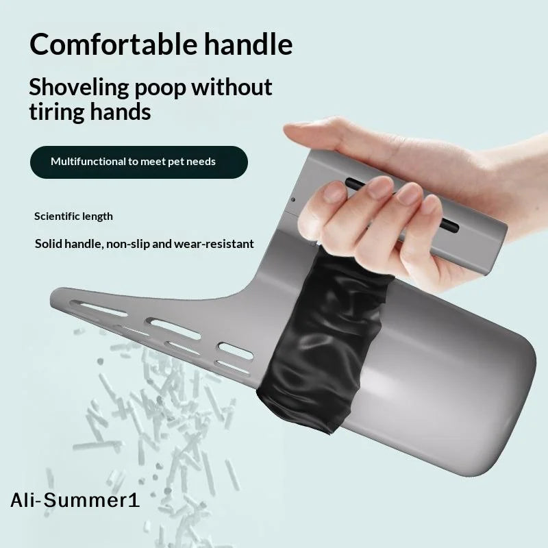 Cat Litter Scoop with Refill Bag Self-Cleaning Filter Picker