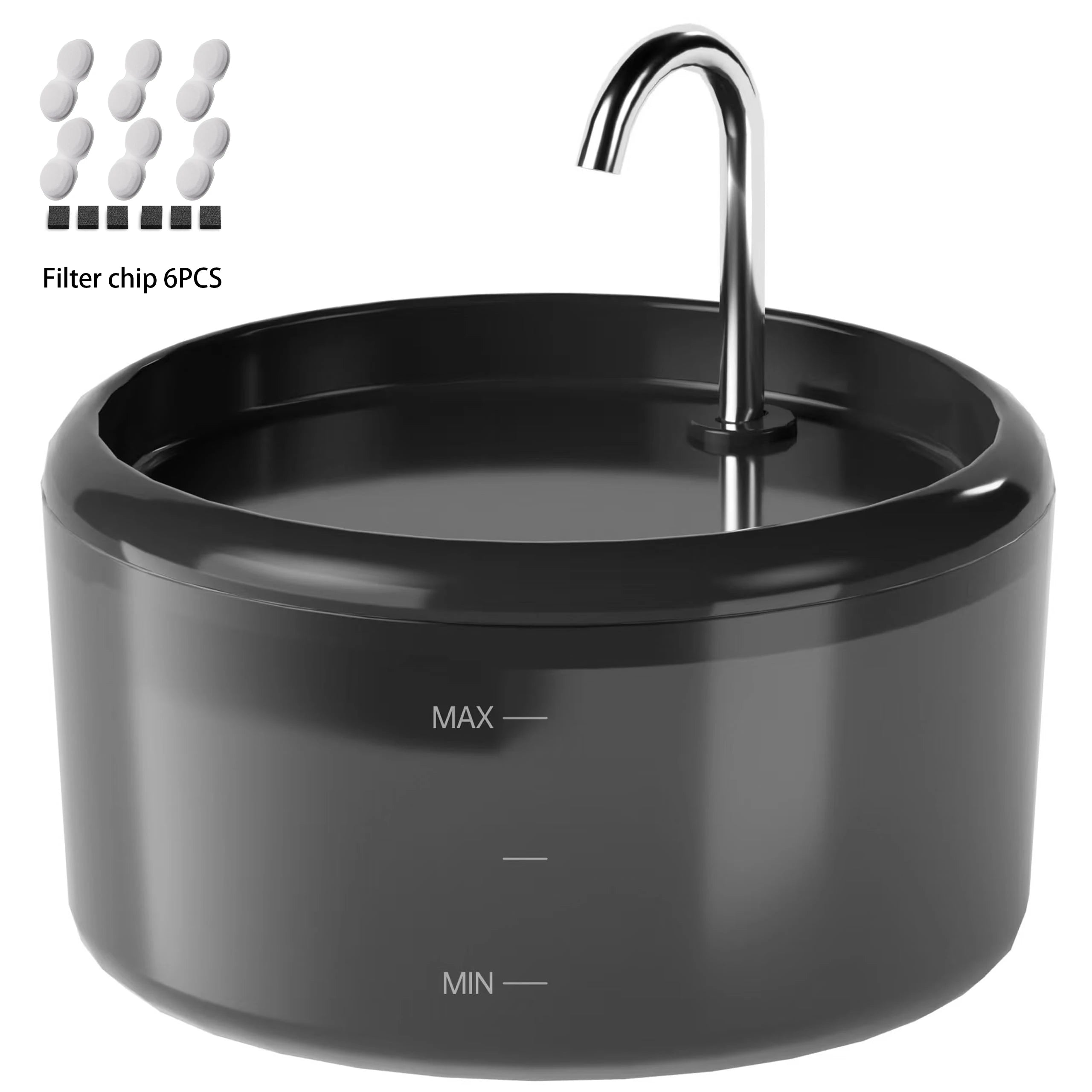 2.4L Cat Water Fountain LED Light Water Level Window