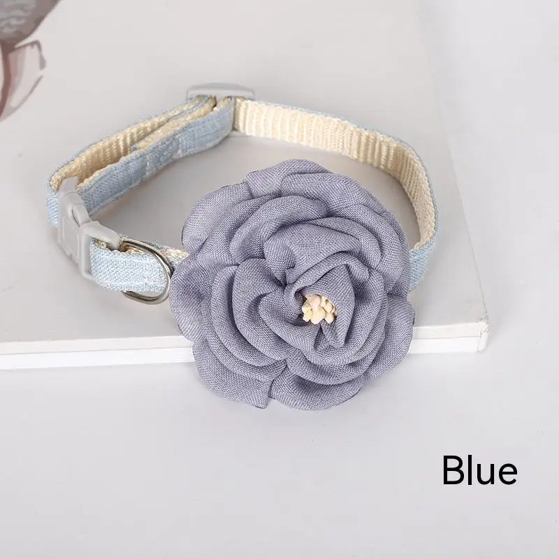 Camellia Flower Cat Collar Cute Princess Birthday Adjustable