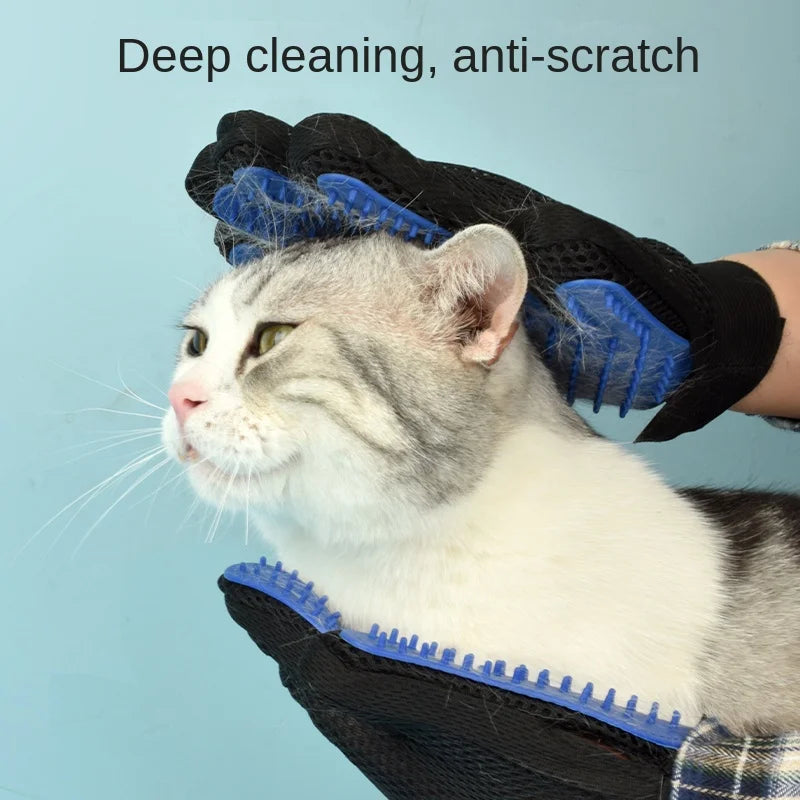 Silicone Pet Grooming Gloves Cats Hair Brush Comb Bathe Dogs Hair Removal
