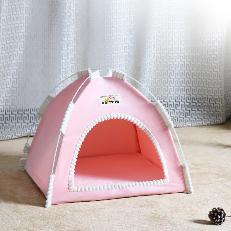 Foldable Cat Tent House – 4-Season Breathable Pet Nest