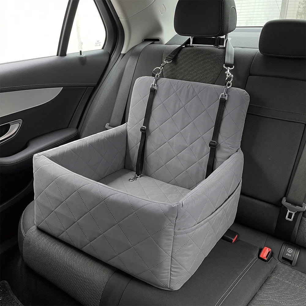 Ice Cooling Dog Car Booster Seat Travel Bed Waterproof Scratch Proof Safety