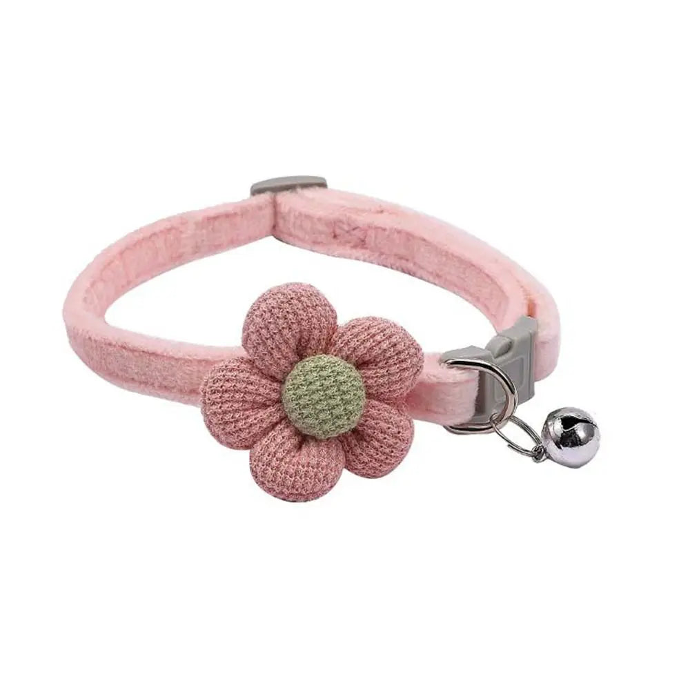 Cute Flower Bell Cat Collar Adjustable Teddy Dog Pets