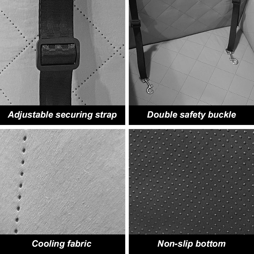 Ice Cooling Dog Car Booster Seat Travel Bed Waterproof Scratch Proof Safety