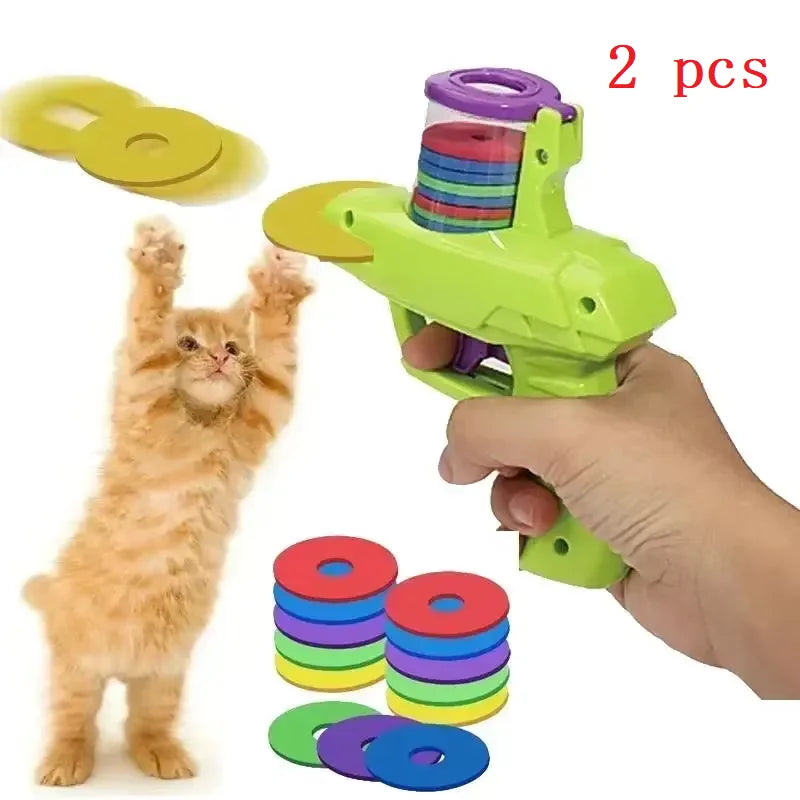 Colorful Flying Disc Launcher Set for Pets | PawJoyKwT