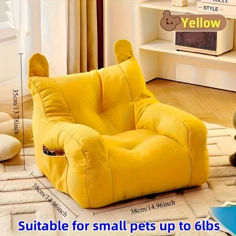 Adorable Cartoon Cat Sofa Bed Washable Plush Indoor Furniture
