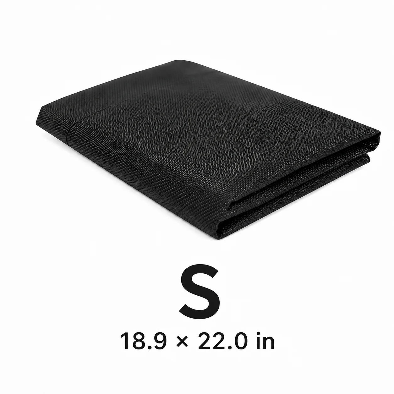 Black elevated dog bed mesh pad with folded, compact profile