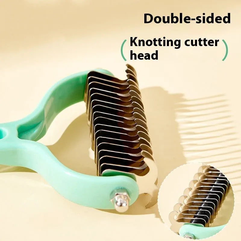 Double-Sided Stainless Steel Cat Fur Knot Cutter Comb