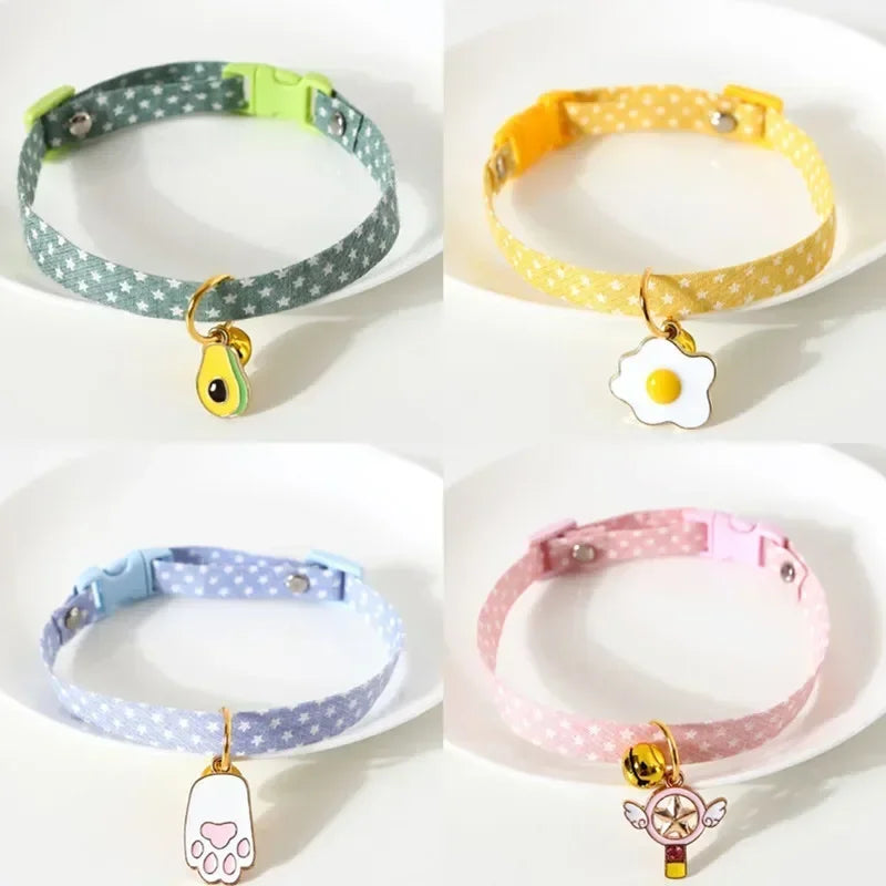 Adjustable Kitten Collar Bell Breakaway Cat Necklace Puppy