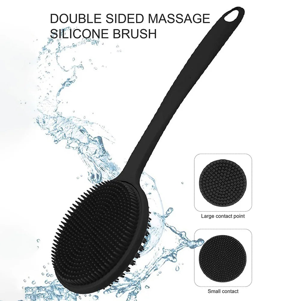 Soft Bath Sponge Scrubbing Brush with Handle Exfoliating