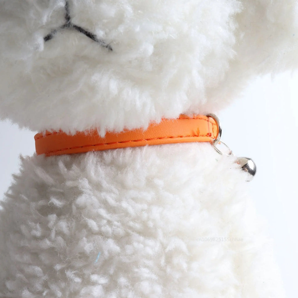 Elastic cat collar with bell, orange