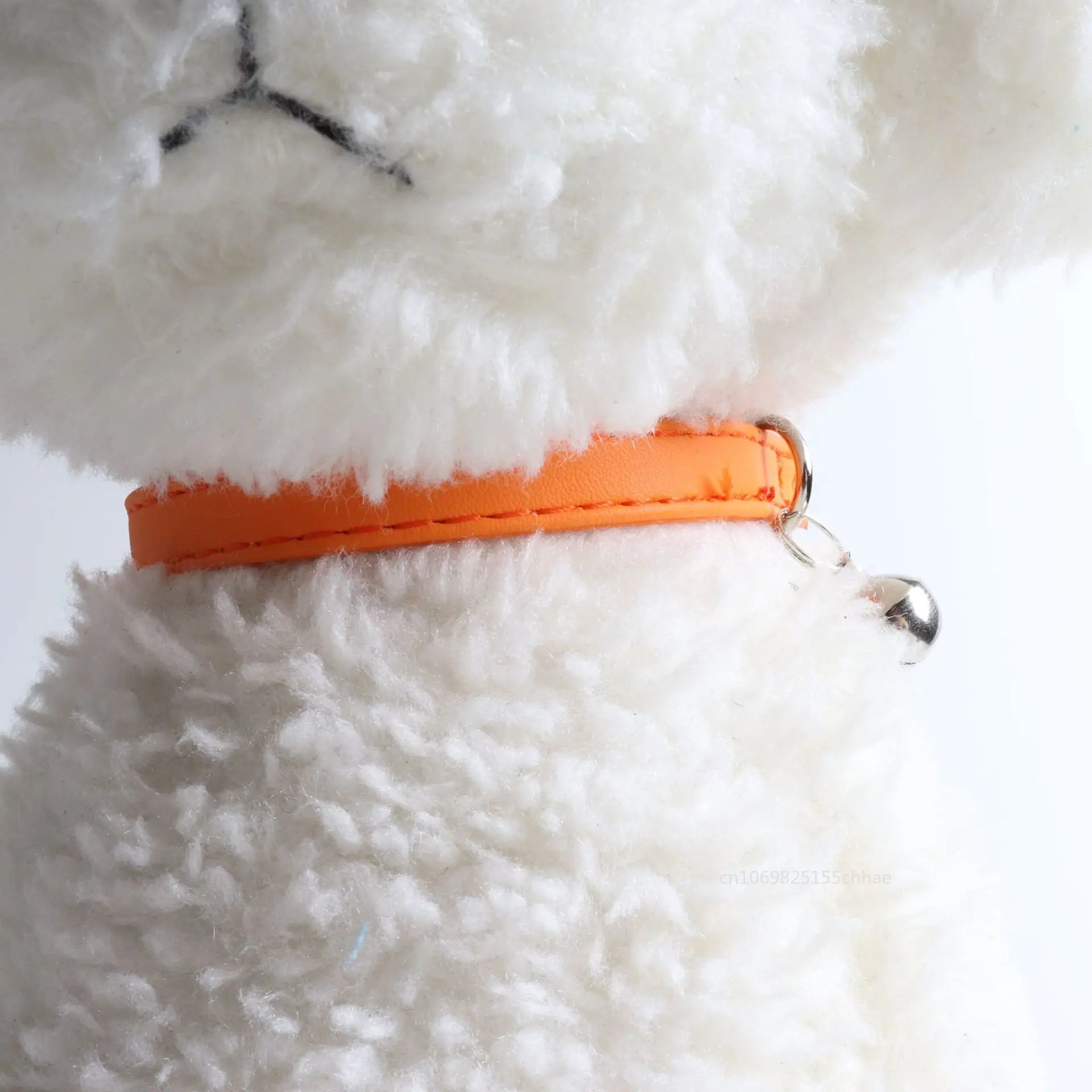 Elastic cat collar with bell, orange