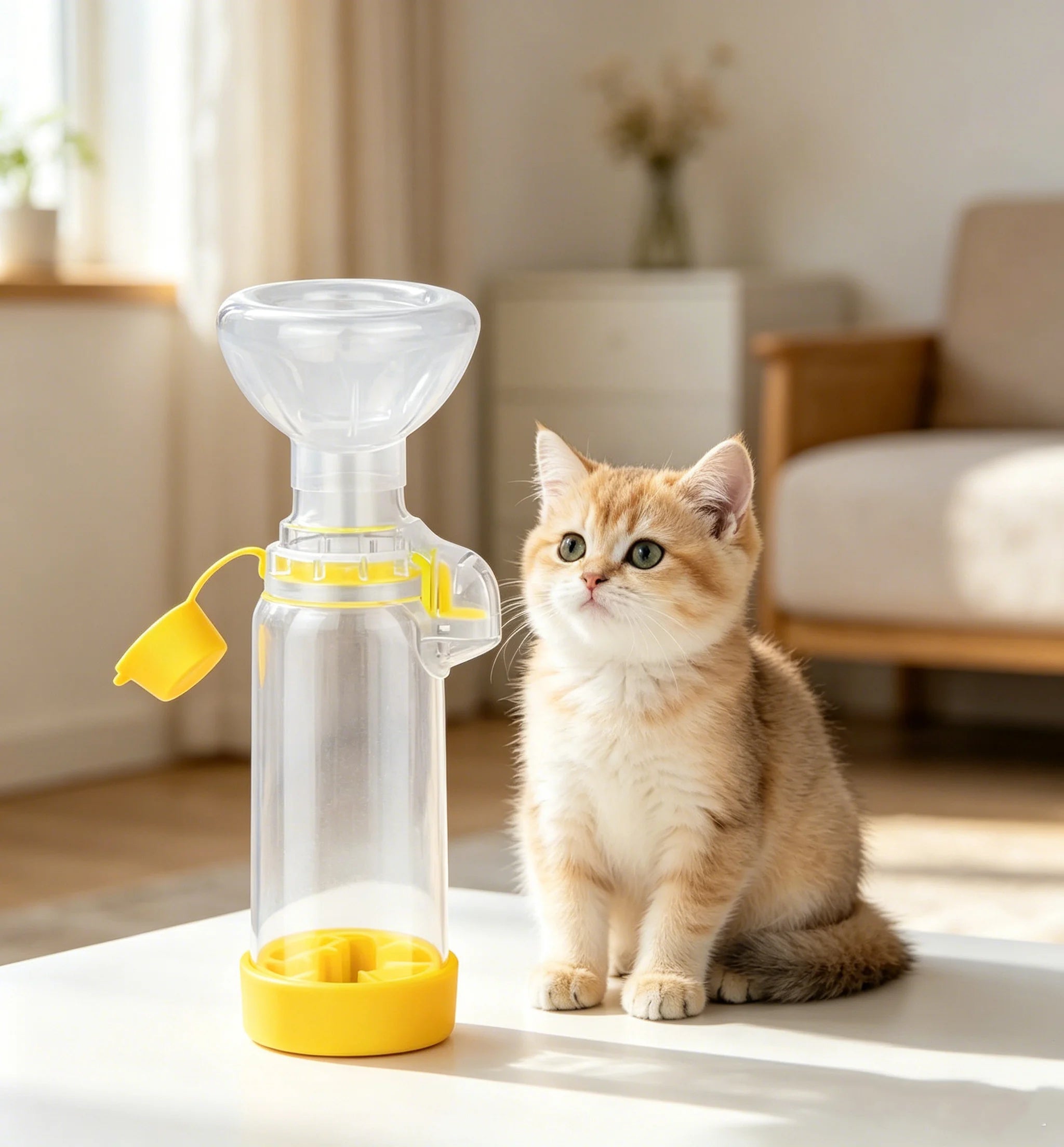 Portable Pet Aerosol Inhaler Spacer with Soft Mask for Cats Dogs