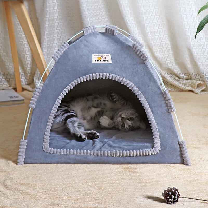 Foldable Cat Tent House – 4-Season Breathable Pet Nest