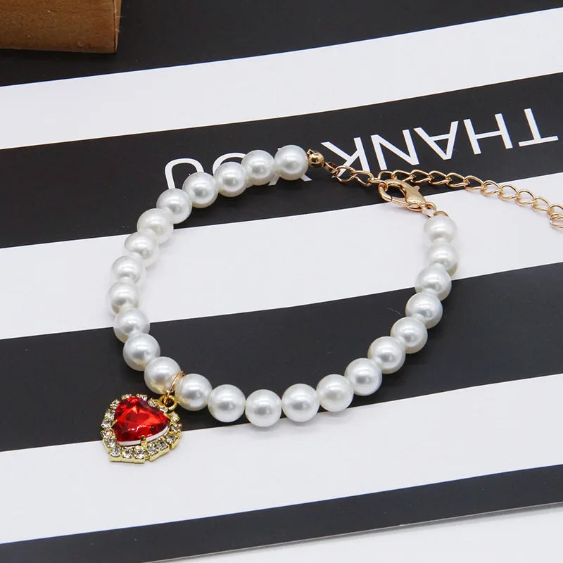 Cute Pearl Cat Collar Adjustable Kitten Necklace Summer