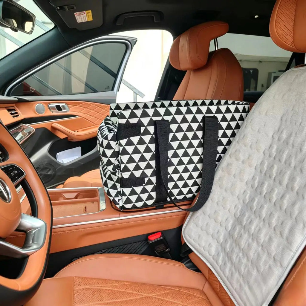 Portable Car Pet Carrier Handheld Safety Seat Cats Dogs Travel Secure