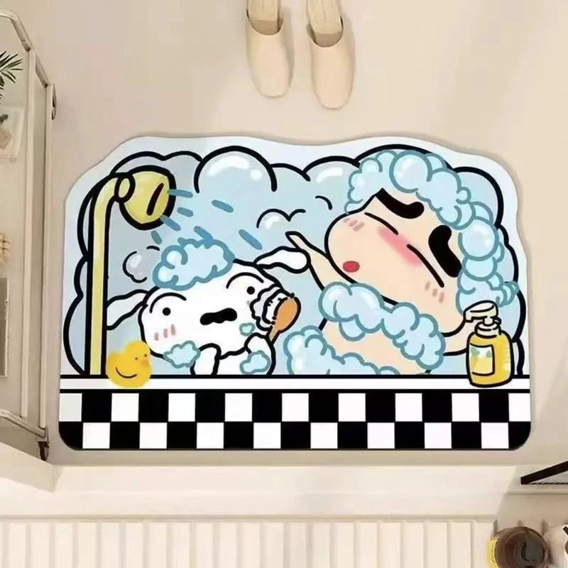 Quick-Drying Cartoon Anime Soft Shower Room Bath Mat