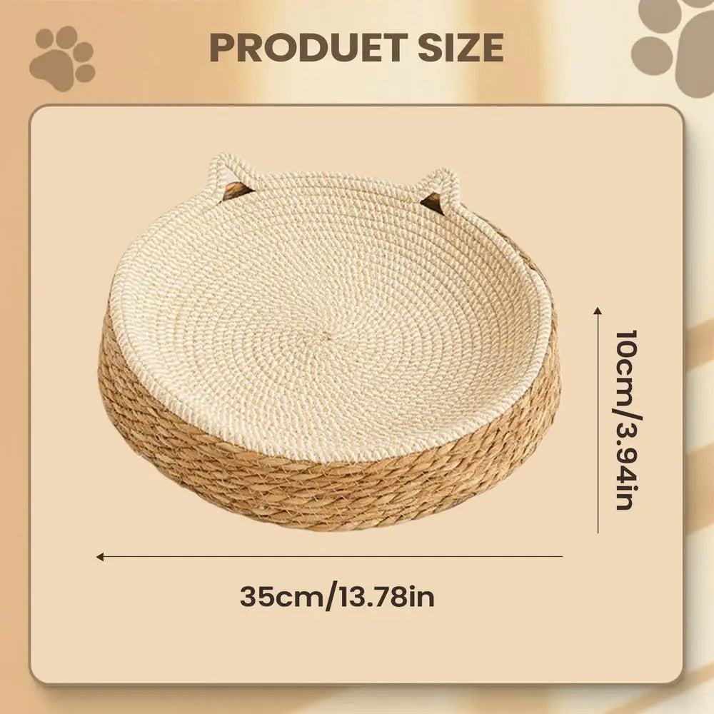 Natural Rattan Woven Cat Sofa Bed Indoor Scratch Board