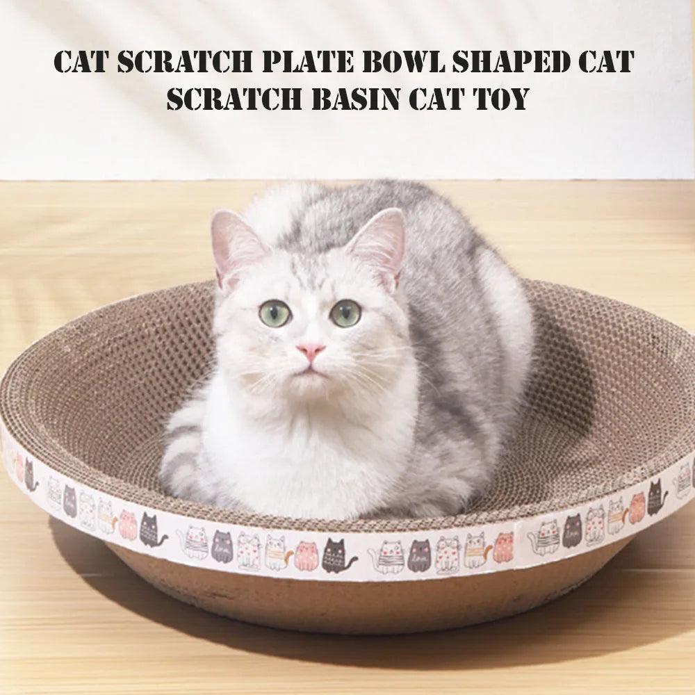 Corrugated Cardboard Cat Scratcher Round Oval Shape - Claw Grinding Toy
