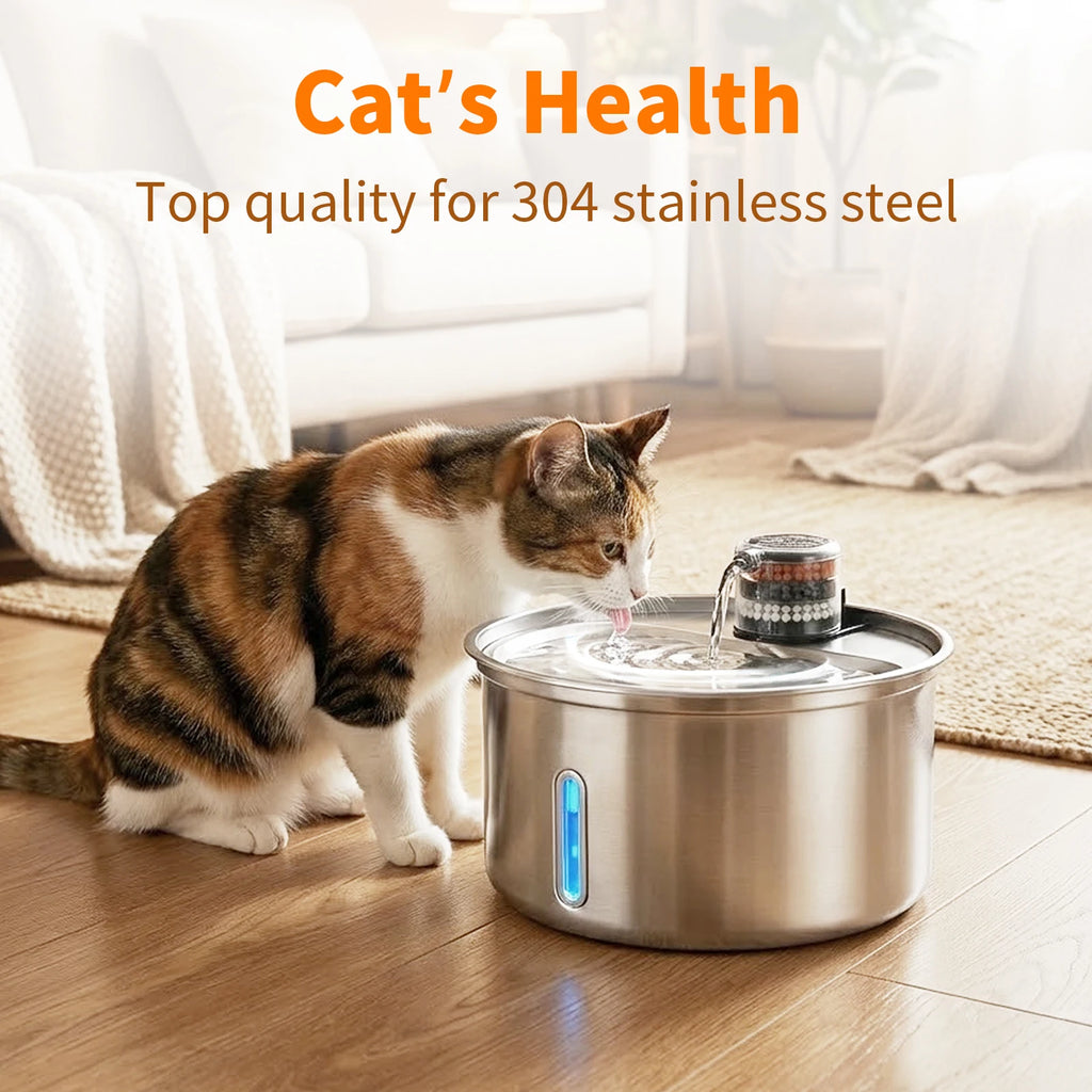 PawJoy 3.2L Stainless Fountain | Premium Cat Water Fountain USA